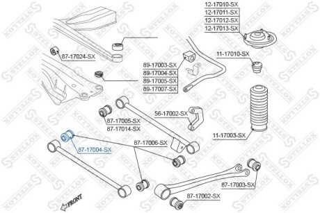 Сайлентблок внутр. заднього важеля задн. підвіски Subaru Impreza g11, 2000-2007 stellox 87-17004-SX