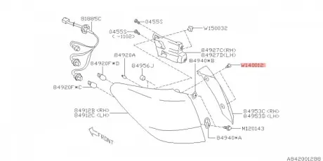 Кліпса ліхтаря заднього subaru 909140012