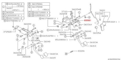 Перемикач гальма/стоп сигналів subaru 83370AA001 на Субару Форестер sf5