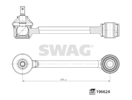 Рычаг задней подвески swag 33112276
