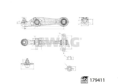 Рычаг передней подвески swag 33104913