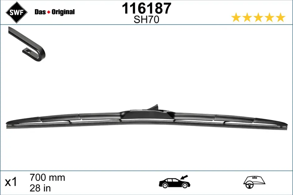 Щетка стеклоочистителя Hybrid x 1шт. SWF 116187