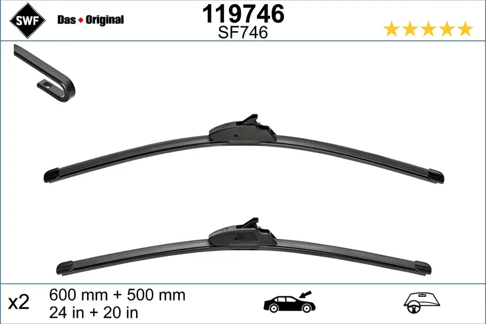 Щітки склоочисника BMW X5 F15, X6 F16 13- SWF 119746