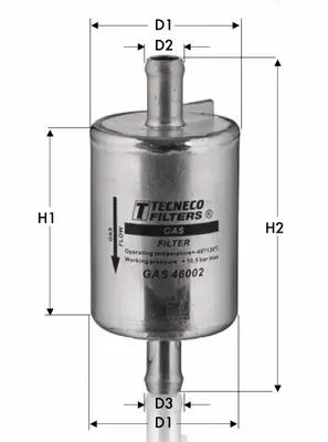 Фільтр газ.установки 1.2LPG tecneco GAS46002
