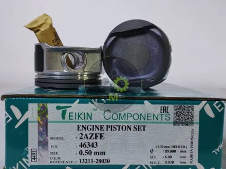 Поршень із пальцем (к-кт на двигун) 2AZFE, teikin 46343050 на Тойота Камри 30