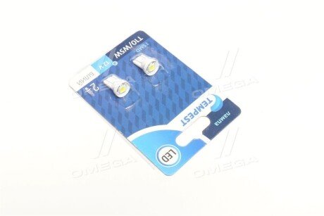 Лампа LED б / ц габарит і панель приладів T10 1SMD W5W 12V WHITE 2шт. блістер <> tempest TP213T1012V
