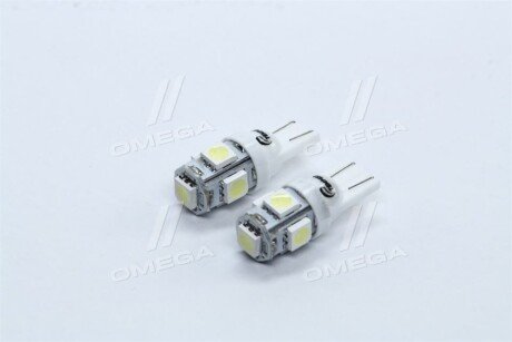 Лампа LED б / ц габарит і панель приладів T10 5SMD W5W 12V WHITE 2шт. блістер <> tempest TP214T1012V