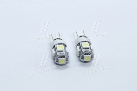 Лампа LED б / ц габарит і панель приладів T10 5SMD W5W 12V WHITE 2шт. блістер <> tempest TP-214T10-12V