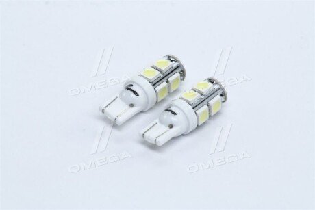Лампа LED б / ц габарит і панель приладів T10 9SMD W5W 12V WHITE 2шт. блістер <> tempest TP215T1012V