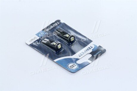 Лампа LED б / ц габарит і панель приладів T10 доп. опору. 2SMD W5W 12V WHITE 2шт. блістер <> tempest TP211T1012V