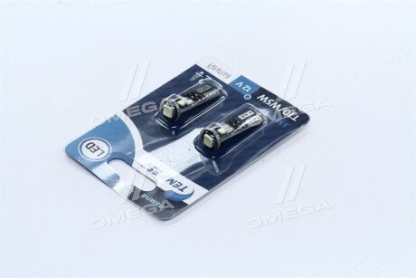 Лампа LED б / ц габарит і панель приладів T10 доп. опору. 2SMD W5W 12V WHITE 2шт. блістер <> tempest TP211T1012V
