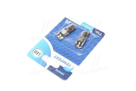 Лампа LED б/ц габарит,панель приборов,салон 12/24V T10 4SMD CANBUS WHITE 2шт.блистер < PLUS> tempest TMP19T10