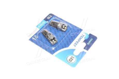 Лампа LED б/ц габарит,панель приборов,салон 12/24V T10 4SMD CANBUS WHITE 2шт.блистер < PLUS> tempest TMP19T10