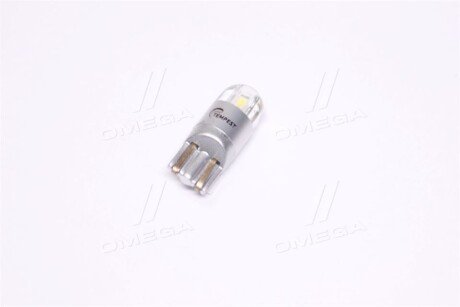 Лампа LED б/ц габарит,панель приладiв, салон 12V T10 (W5W) w2.1x9.5d 2SMD N.P WHITE <> tempest TmpL11203HW