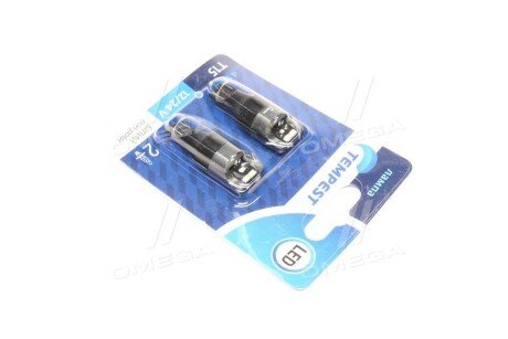 Лампа LED б/ц габарит,задний ход,салон 12/24V T15 4SMD Non-polar WHITE 2шт.блистер < PLUS> tempest TMP19T15