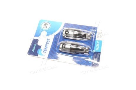 Лампа LED б/ц габарит,задний ход,салон 12/24V T15 4SMD Non-polar WHITE 2шт.блистер < PLUS> tempest TMP19T15