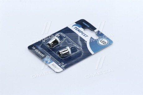 Лампа LED габарит, підсів. панелі приладів T8-03 (1LED) BA9S конус білий 12V 2шт. блістер <> tempest TP241T812V