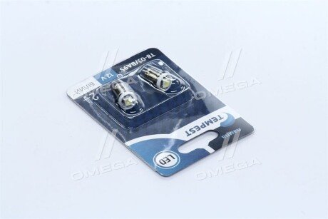 Лампа LED габарит, підсів. панелі приладів T8-03 (1LED) BA9S конус білий 12V 2шт. блістер <> tempest TP241T812V