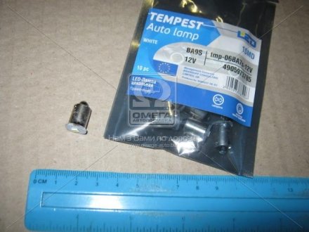 Лампа LED габарит, посветка панели приборов BA7s 1SMD 12V WHITE<> tempest Tmp06BA7s12V