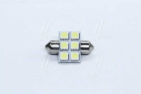 Лампа LED софитная C5W 24V T11x31-S8.5 (6 SMD size5050) WHITE <> tempest Tmp08T1124V