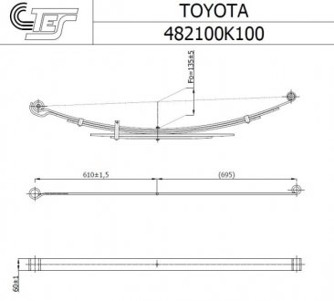 Ресора листова,комплект tes 482100K1000019ZT