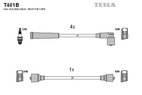 Дроти В/В Mazda 323, 80-90 tesla T481B на Мазда 323 bf