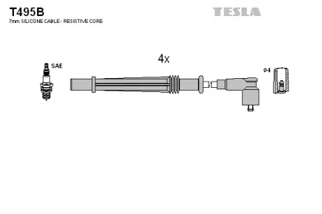 Дроти В/В Renault Clio/Kangoo 1.2 06.08-,Modus 1.2 04- tesla T495B