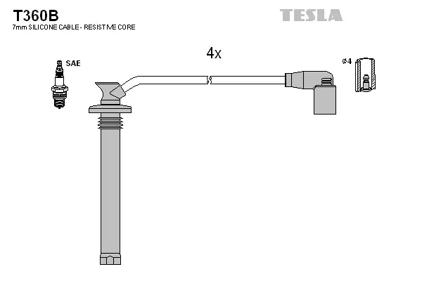 К-кт дротів в/в Chery Amulet, 1,5, 08- Tesla T360B (фото 1)