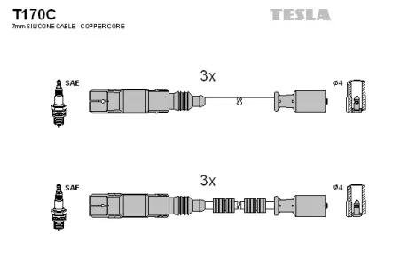 К-кт В/В проводів Smart Cabrio, City-Coupe, Fortwo 01-07 tesla T170C Smart Fortwo