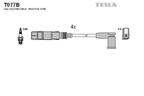 К-кт в/в проводів VW Bora/Golf 2.0 98-06 tesla T077B на Фольксваген Жук (beetle)