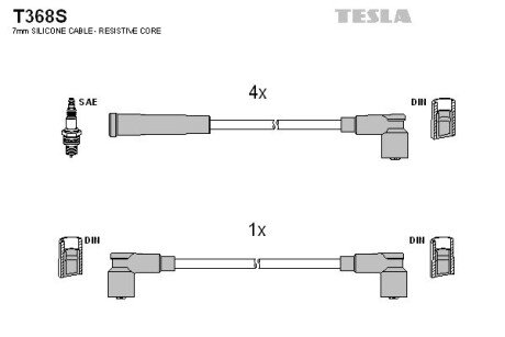 К-т дротів в/н Skoda Favorit 1.3 89-95 tesla T368S на Шкода Фаворит