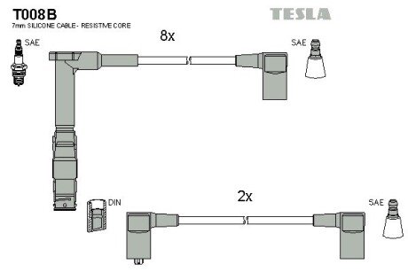 Комплект кабелiв запалювання tesla T008B на Мерседес W140