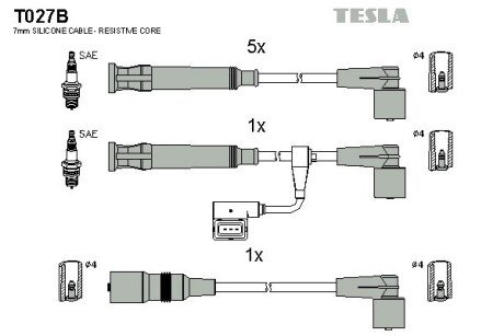 Комплект кабелiв запалювання tesla T027B на Бмв E32