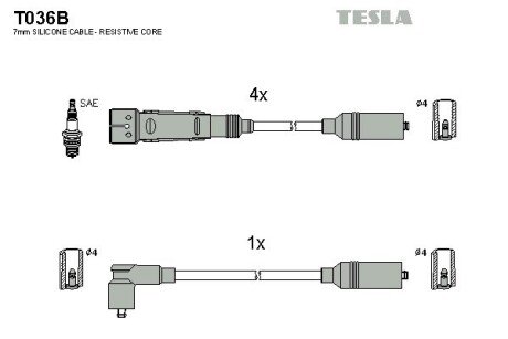 Комплект кабелiв запалювання tesla T036B на Фольксваген Венто