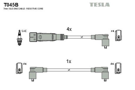 Комплект кабелiв запалювання tesla T045B на Фольксваген Венто