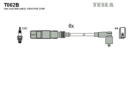 Комплект кабелiв запалювання tesla T062B на Фольксваген Венто