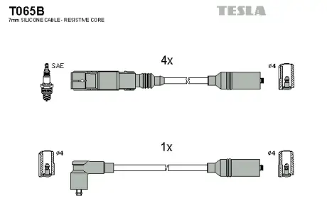 Комплект кабелiв запалювання Tesla T065B