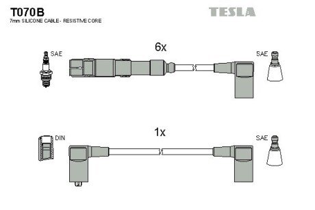 Комплект кабелiв запалювання tesla T070B на Мерседес G-Class w463