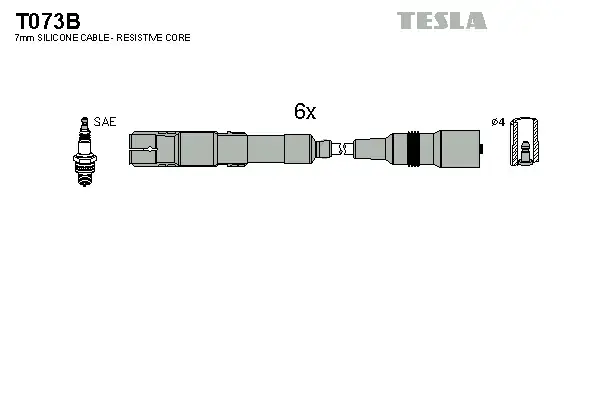 Комплект кабелiв запалювання tesla T073B