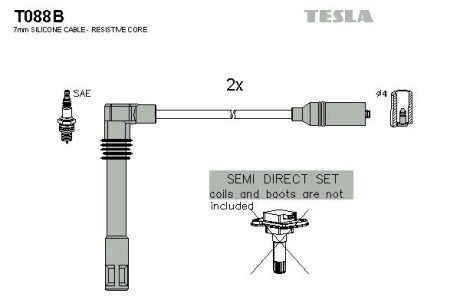 Комплект кабелiв запалювання tesla T088B