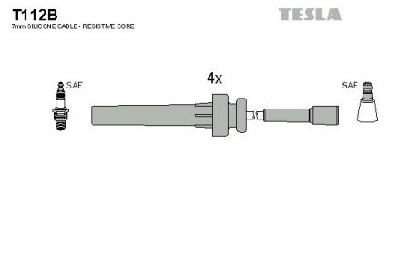 Комплект кабелiв запалювання tesla T112B на Крайслер Себринг