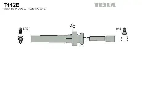 Комплект кабелiв запалювання Tesla T112B