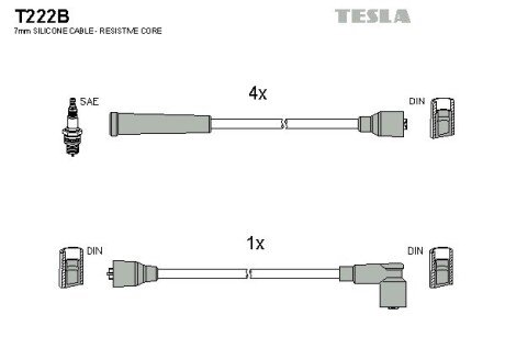 Комплект кабелiв запалювання tesla T222B на Фиат Крома 154