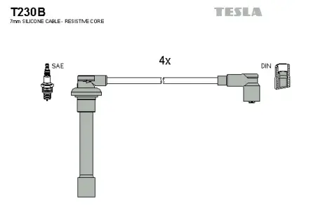 Комплект кабелiв запалювання Tesla T230B