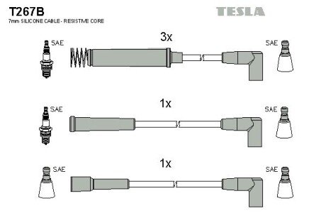 Високовольтні провода для свічок запалювання tesla T267B