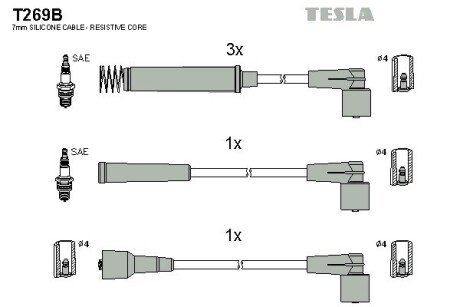 Комплект кабелiв запалювання tesla T269B