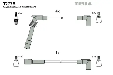 Комплект кабелiв запалювання tesla T277B Опель Астра ф