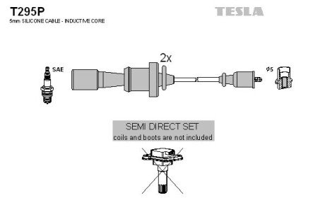 Високовольтні провода для свічок запалювання tesla T295P