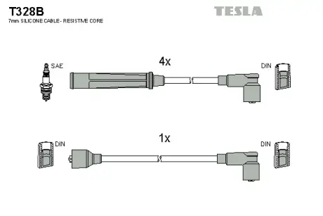 Комплект кабелiв запалювання tesla T328B Сузуки Свифт