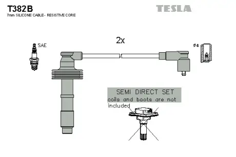 Комплект кабелiв запалювання Tesla T382B